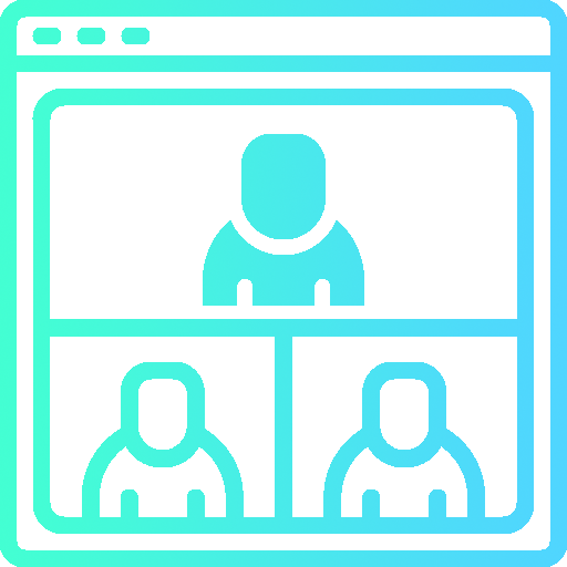 An icon showing an online meeting with users in different windows