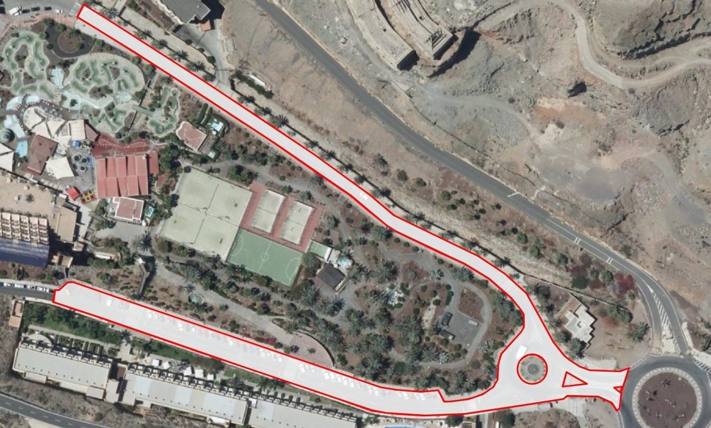 Zonas del asfaltado de varias calles de las zonas turísticas de Mogán