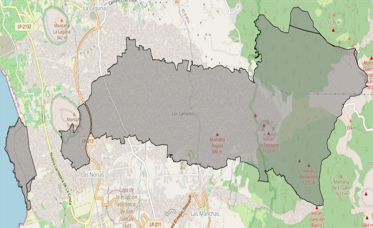 zona de exclusión en el Valle de Aridane afectada por la erupción volcánica de 2021