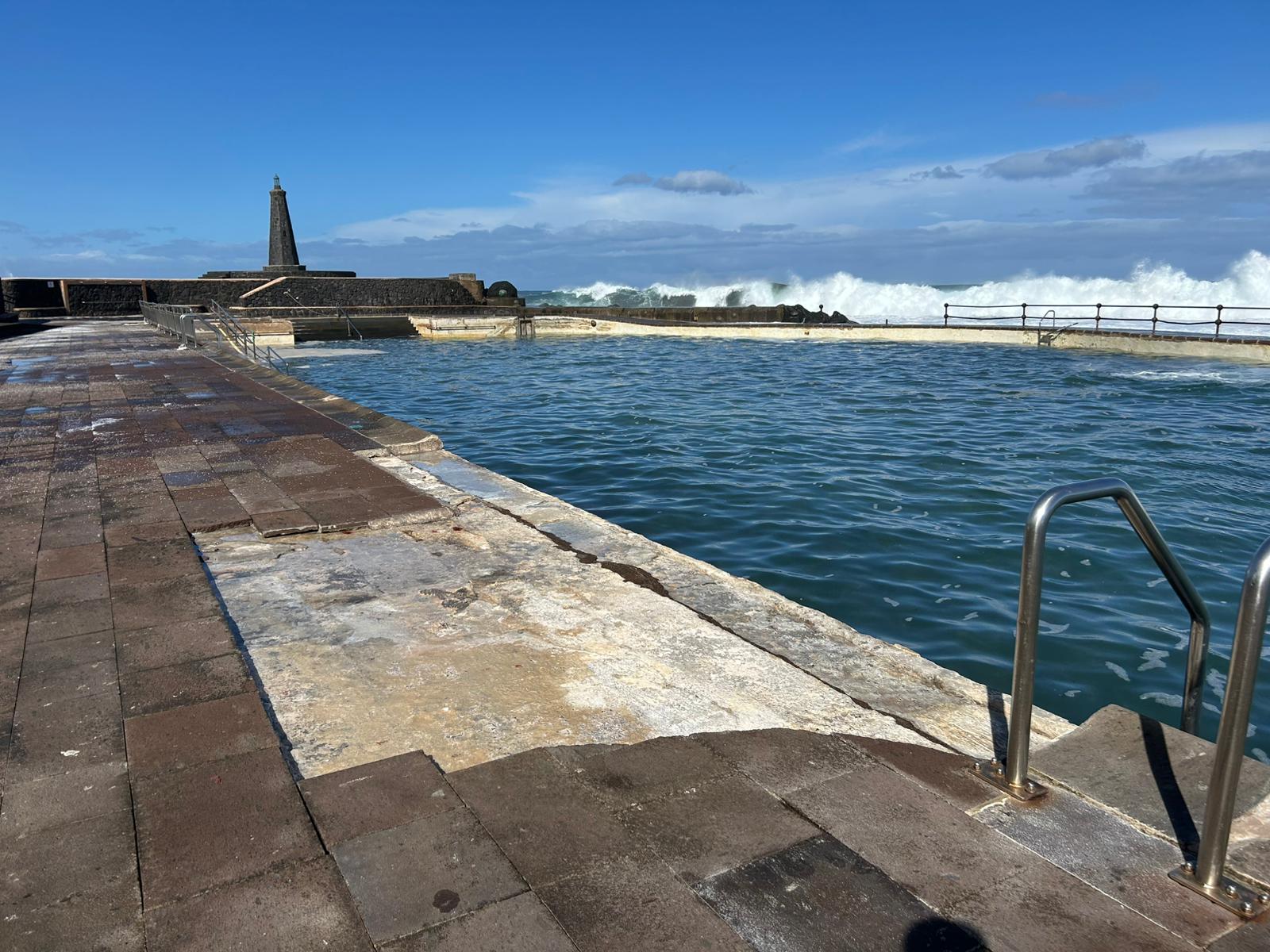 Desperfectos en las piscinas naturales de La Laguna por la borrasca Therese