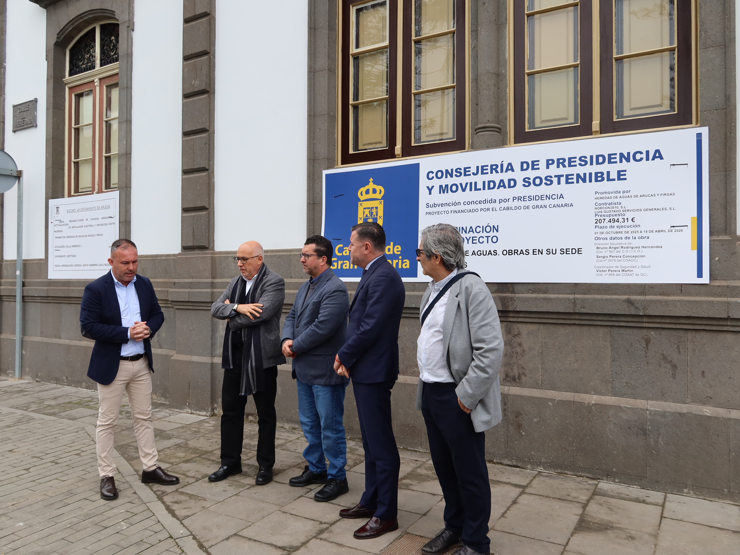 Visita institucional a las obras de la Heredad de Aguas de Arucas y Firgas