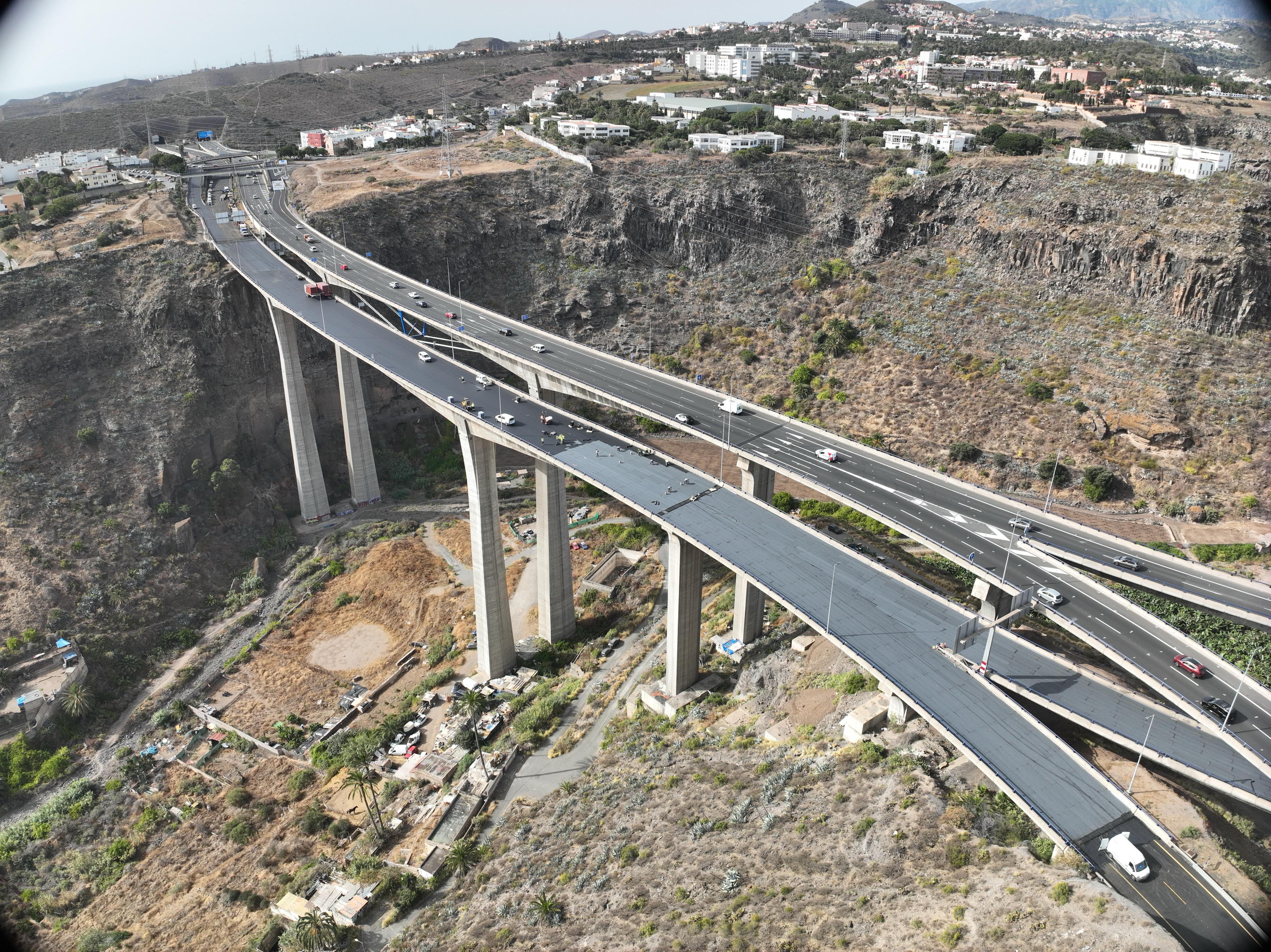 El viaducto del Guiniguada en sentido norte se abre este domingo