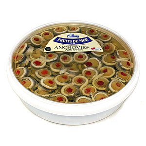 Stuffed olives wrapped with anchovies (Banderilles)