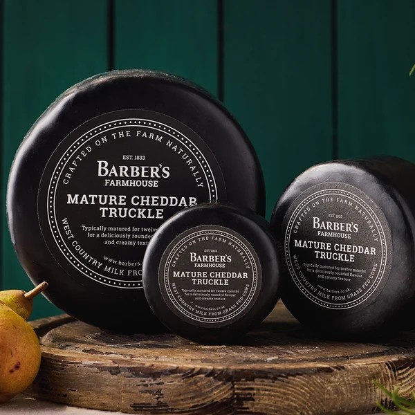 Barbers Farmhouse Black Waxed Cheddar cheese 12x200g