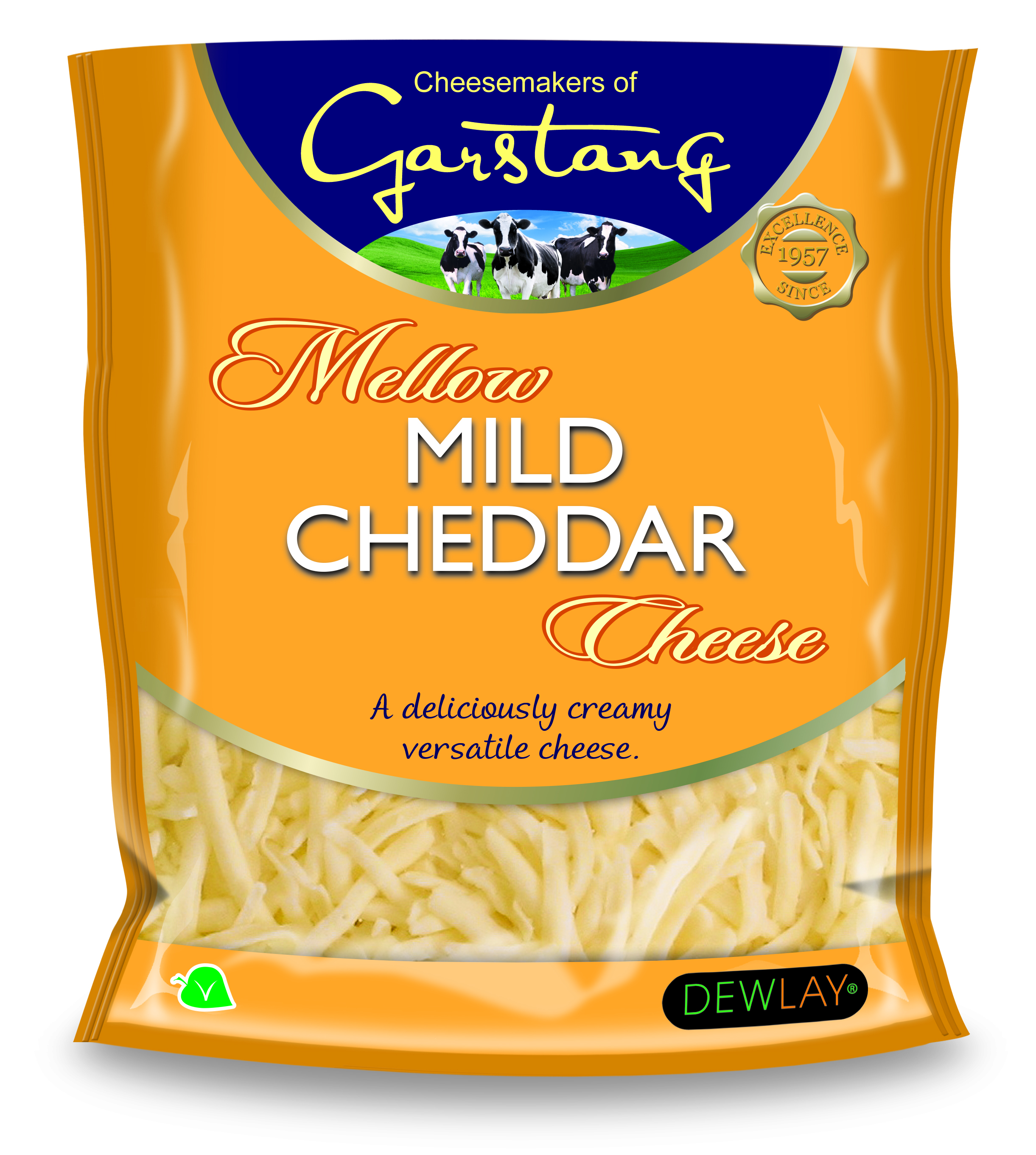 Dewlay Grated Mild White Cheddar 10x180g