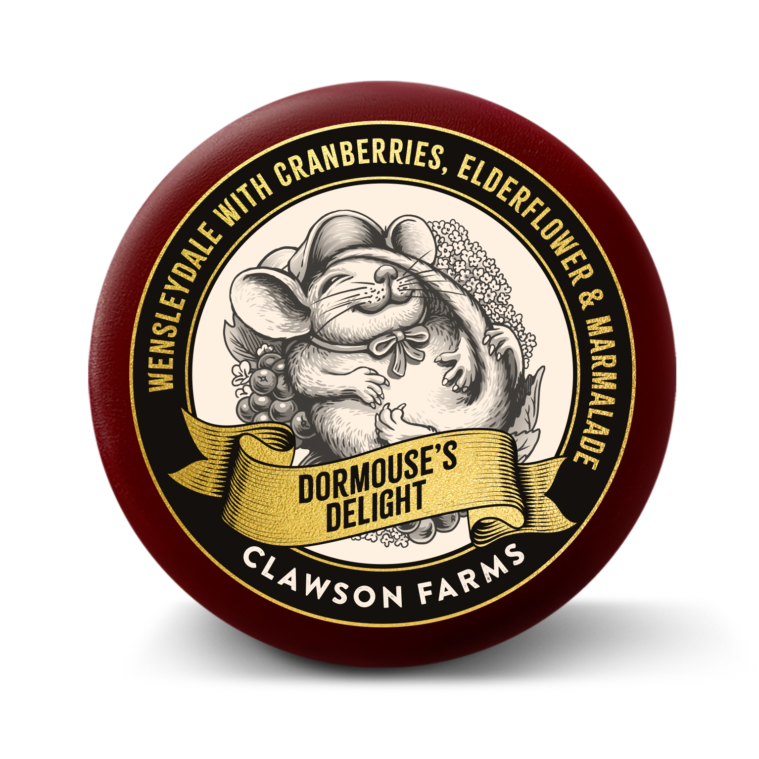 Long Clawson Dormouses Delight Wensleydale with Cranberries, Elderflower & Marmalade 6x200g