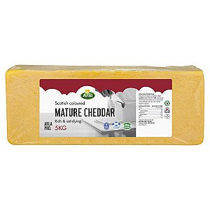 Arla Pro Scottish Mature Coloured Cheddar Cheese Block 5kg