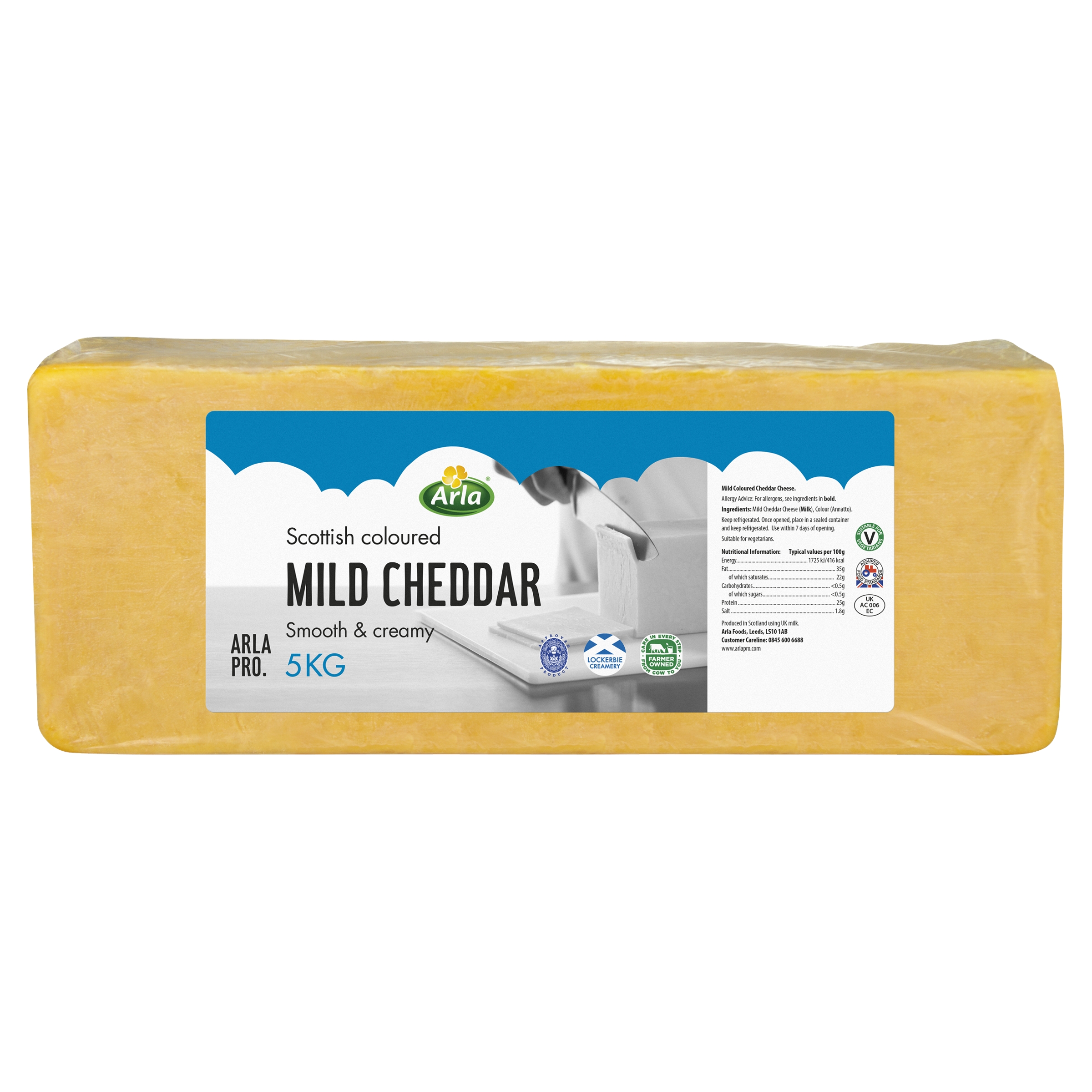 Arla Pro Scottish Mild Coloured Cheddar 2.5KG