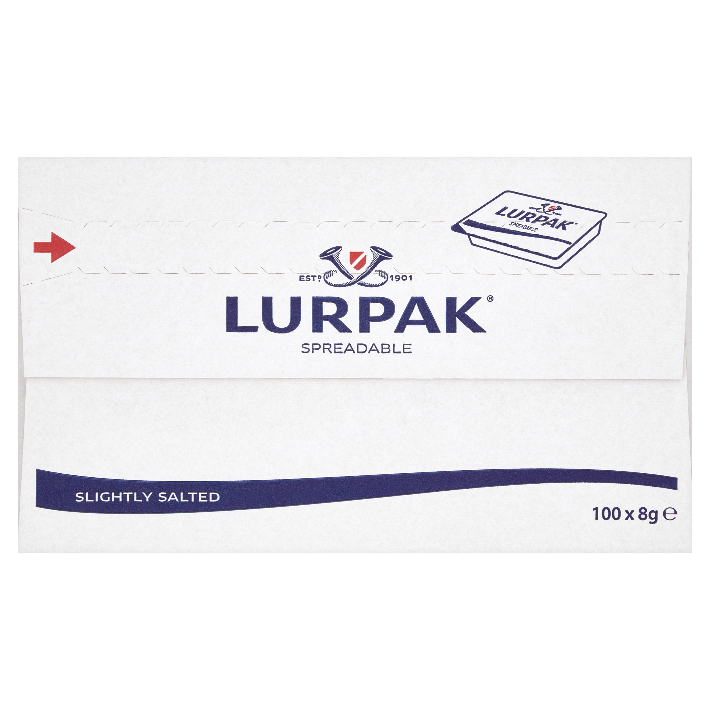 Lurpak Slightly Salted Spreadable Butter Portions 100x8g