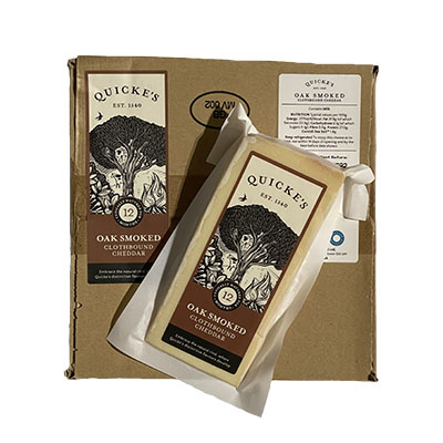 Quickes Oak Smoked Cheddar 10x150g