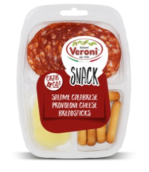 Veroni Snack Spicy Salami, Provolone, breadstick 10x56g