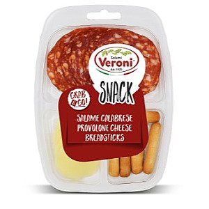 Veroni Snack Spicy Salami, Provolone, breadstick 10x56g