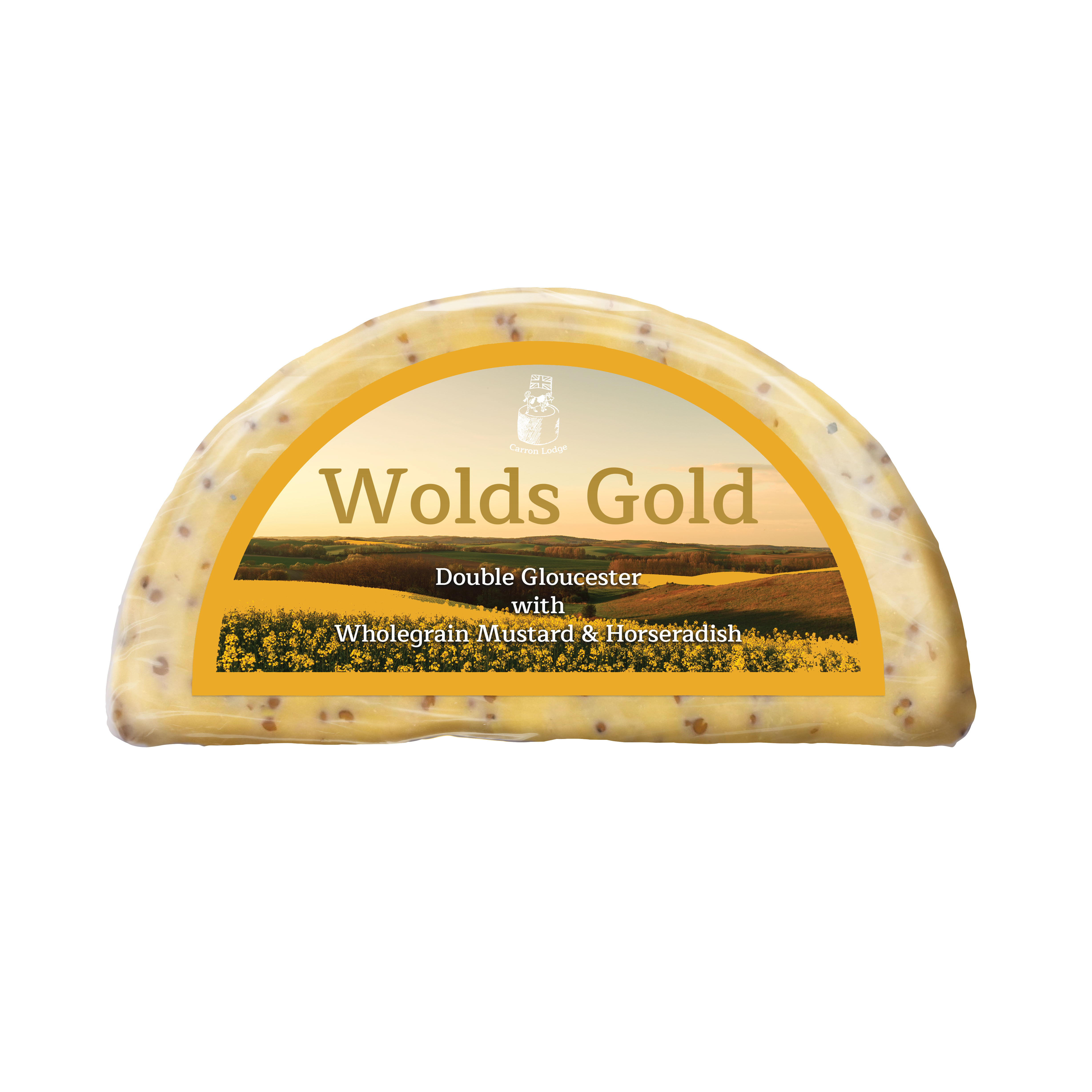 CL Wolds Gold (Double Gloucester Mustard & Horseradish) 1/2 Wheel