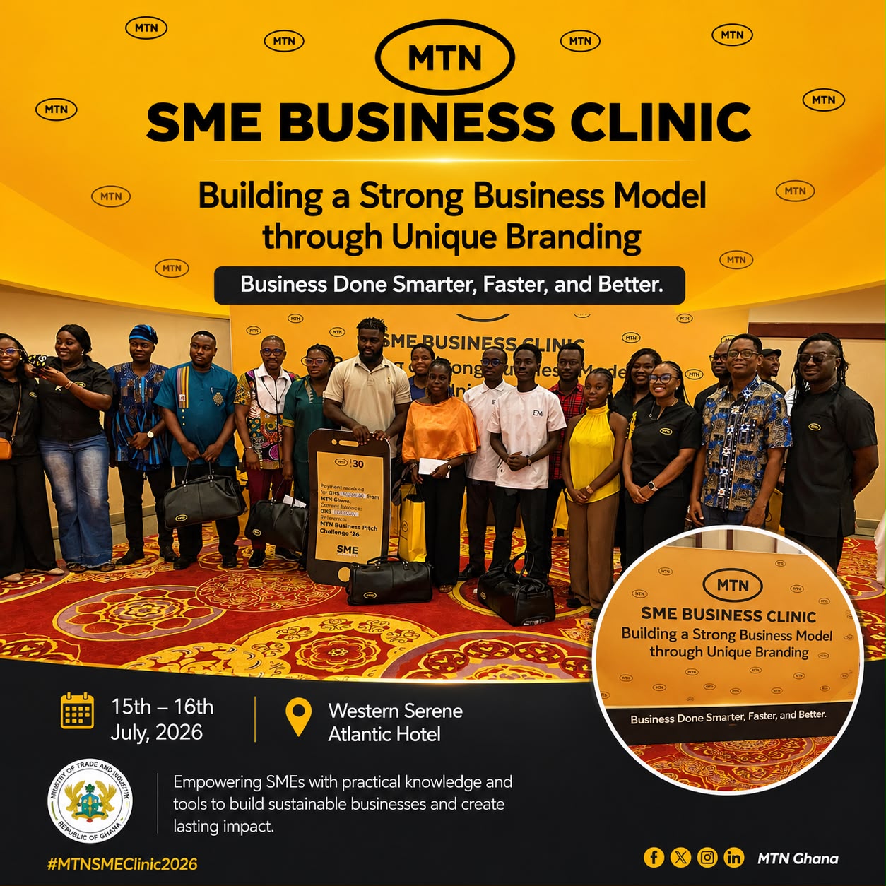 MTN and SMEGA Empowers Western Region SMEs with Business, Branding and Digital Skills Clinic