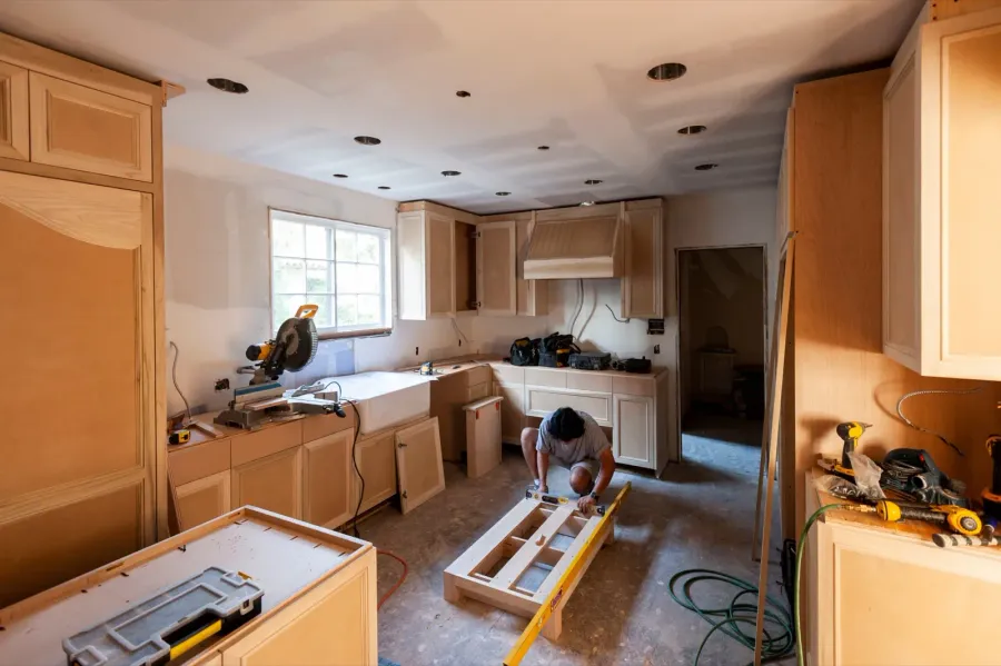Kitchen under construction