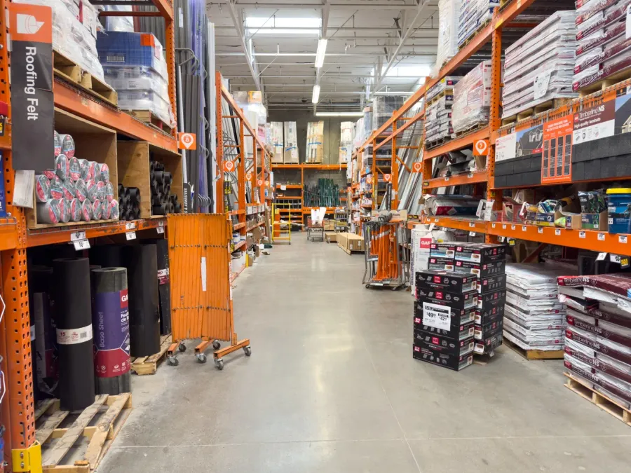 Builders merchant warehouse aisle