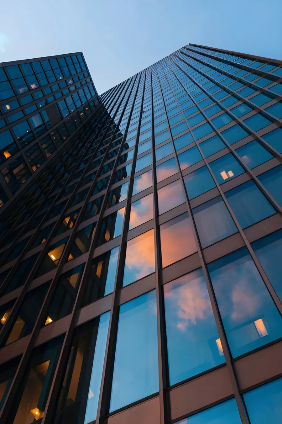 Glass office building facade