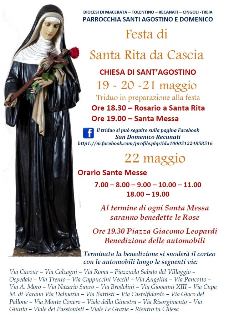 calendario festa Santa Rita