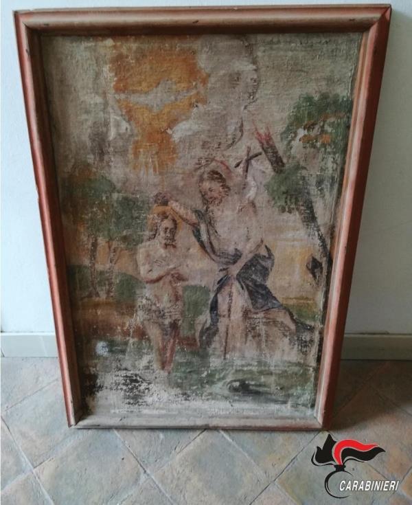 Dipinto rubato ritrovato sulla bancarella del mercatino di Recanati