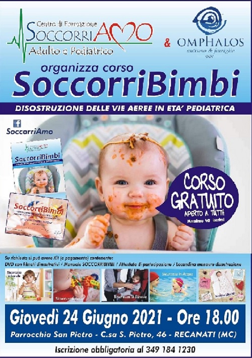 Recanati: corso gratuito sulla disostruzione delle vie aeree in età pediatrica