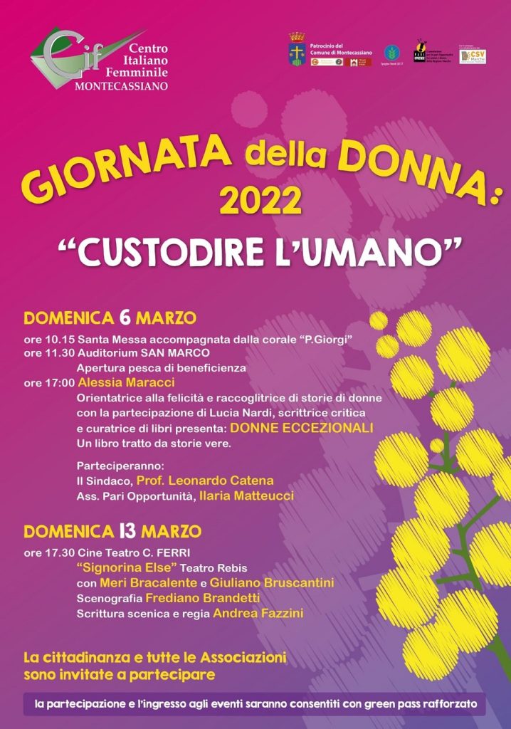 “Custodire l’umano”, la Giornata della donna 2022 con il Cif Montecassiano