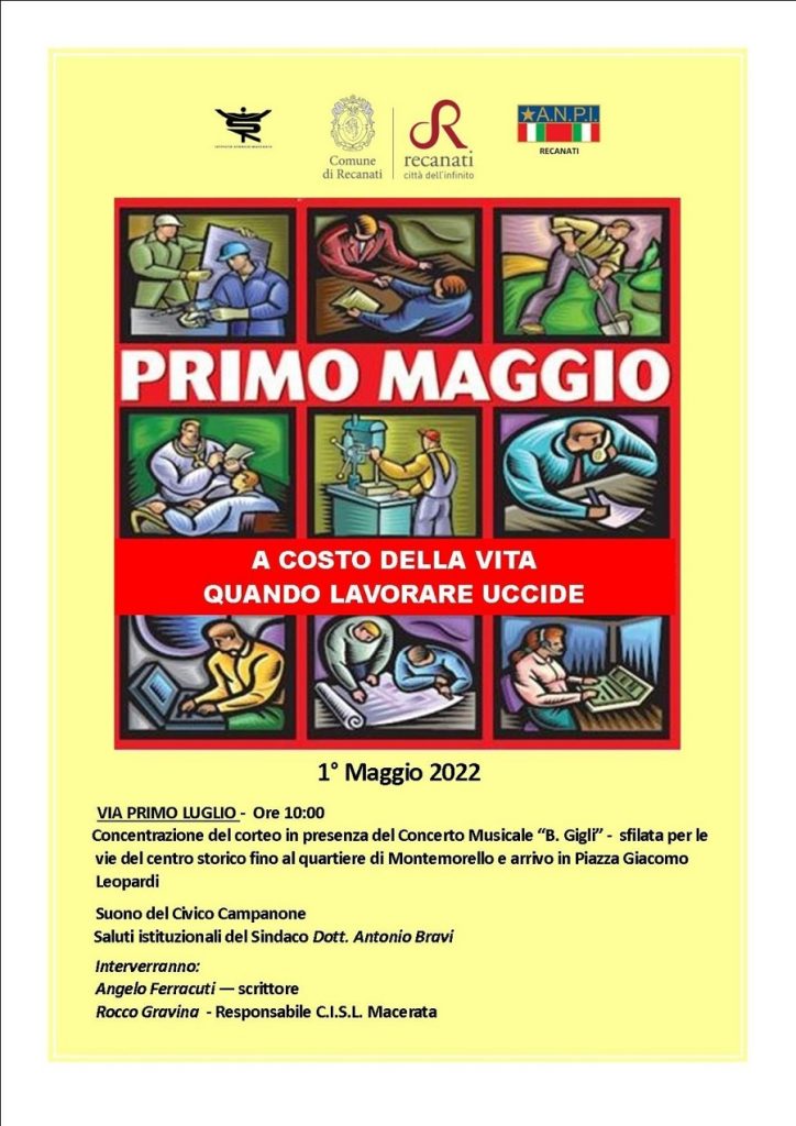 1° maggio a Recanati dedicato agli infortuni sul lavoro