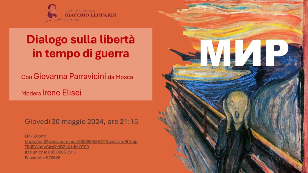 Il Centro Culturale Giacomo Leopardi di Recanati discute della guerra russo-ucraina con Giovanna Parravicini