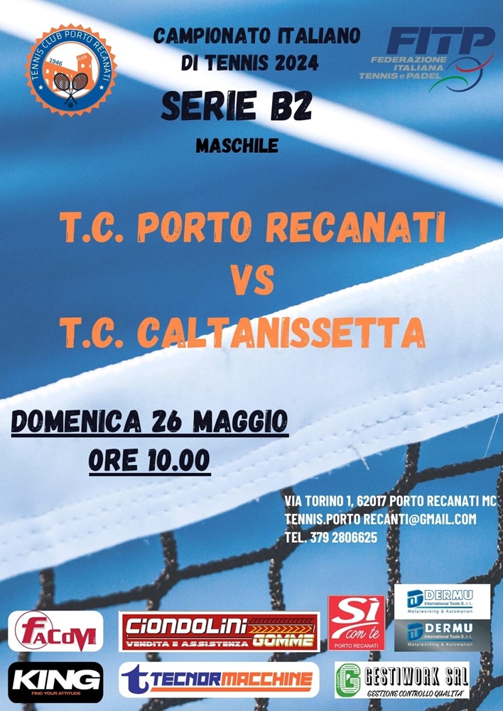 Il Circolo Tennis Porto Recanati impegnato in casa contro Caltanisetta
