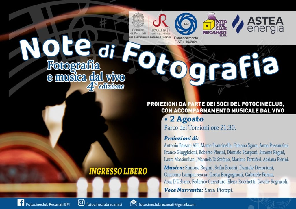 “Note di Fotografia” con il Fotocineclub al Parco dei Torrioni a Recanati