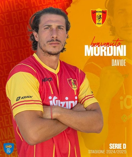 Recanatese. Tesserato Davide Mordini