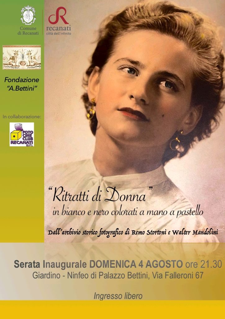 “Ritratti di donna in bianco e nero colorati a mano a pastello”- Recanati, Palazzo Bettini – Domenica 4 agosto ore 21.30