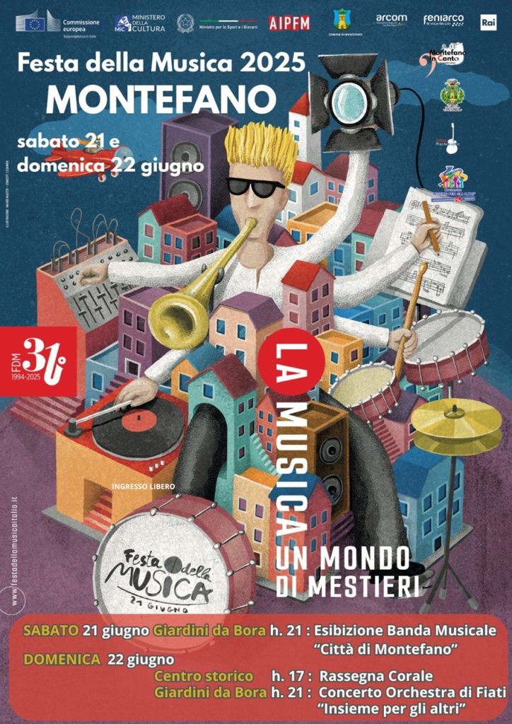 Il Comune di Montefano presenta la 31ª Festa della Musica Nazionale: Sabato 21 e domenica 22 giugno 2025