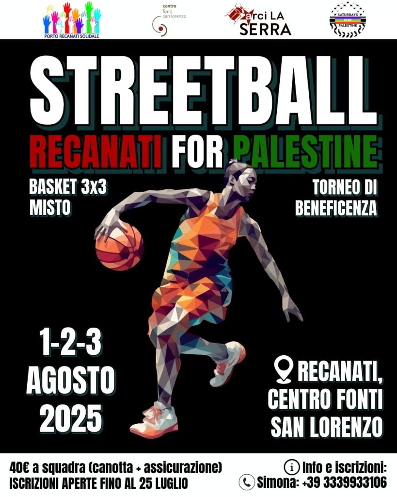 Torna il Torneo Streetball Recanati: 1-2-3 Agosto 2025 – seconda edizione