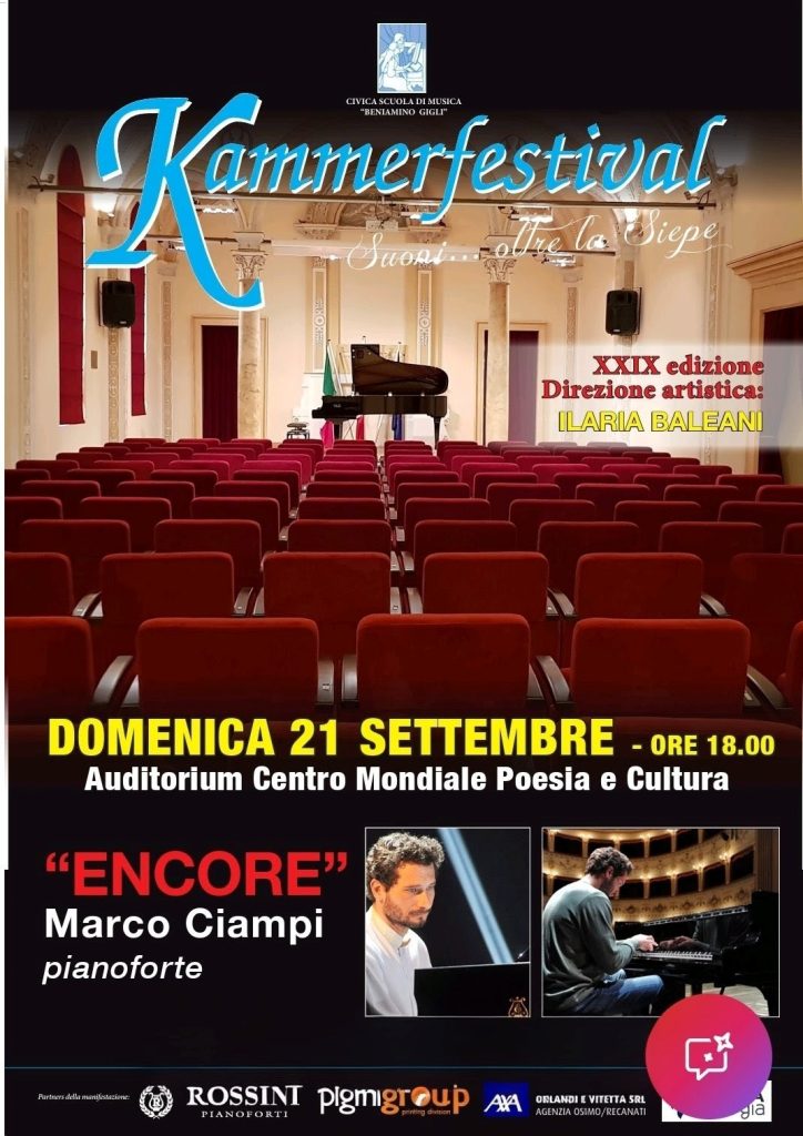 Recanati. Concerto di chiusura del Kammerfestival domenica