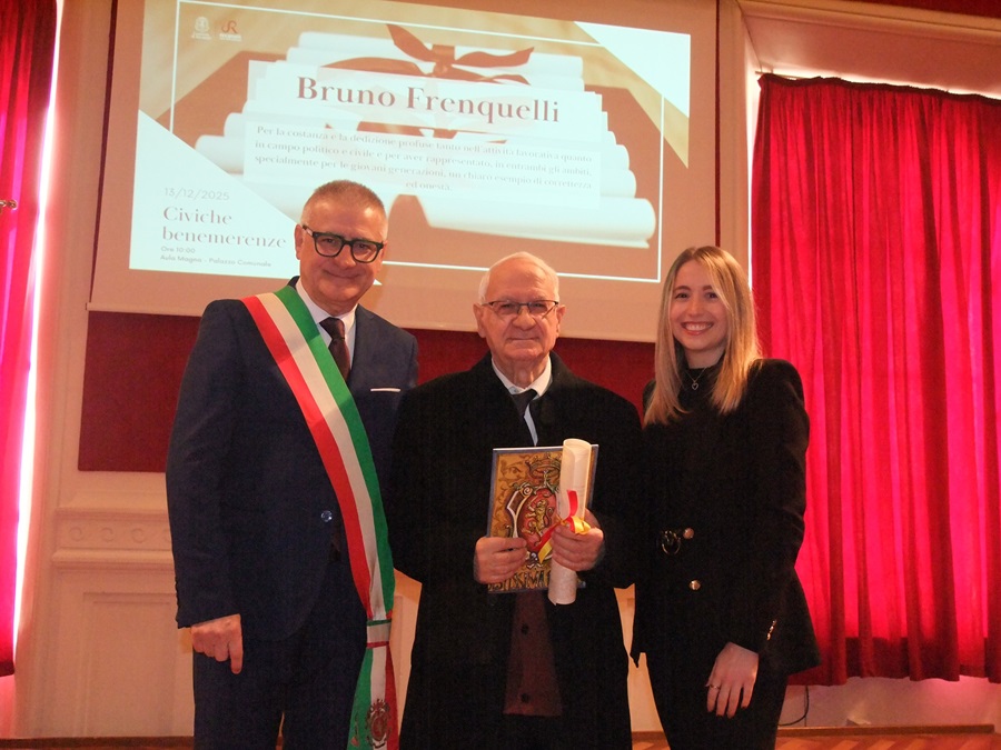 Bruno Frenquelli, una vita di lavoro premiata con la benemerenza civica