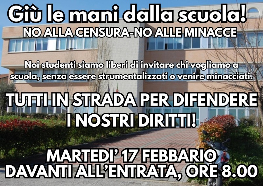 A Recanati studenti in corteo per protestare contro la censura e le minacce