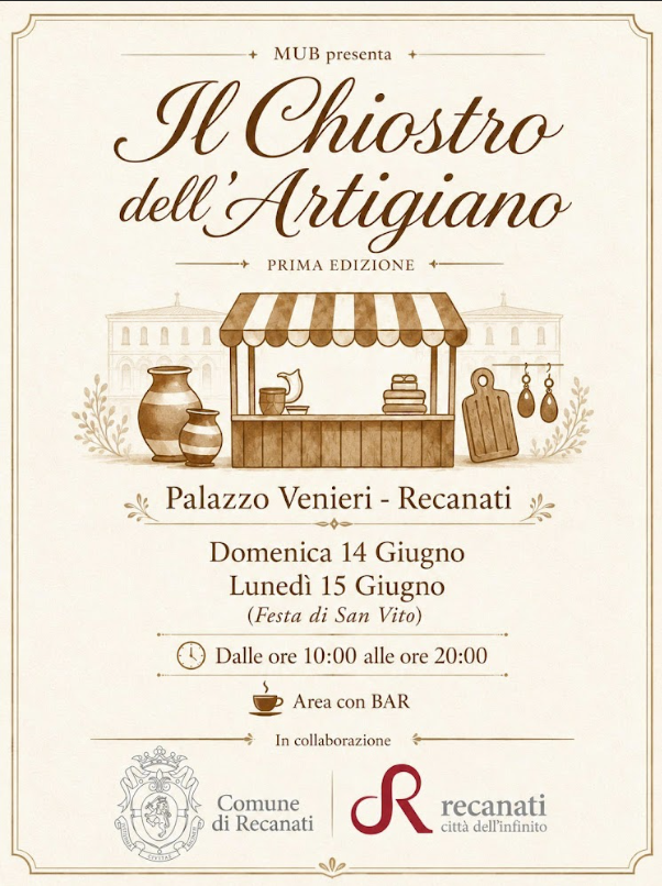 Recanati si prepara alla Festa di San Vito: tra tradizione e novità arriva “Il Chiostro dell’Artigiano”