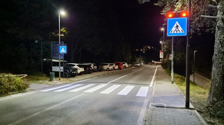 Recanati, nuova illuminazione per gli attraversamenti pedonali