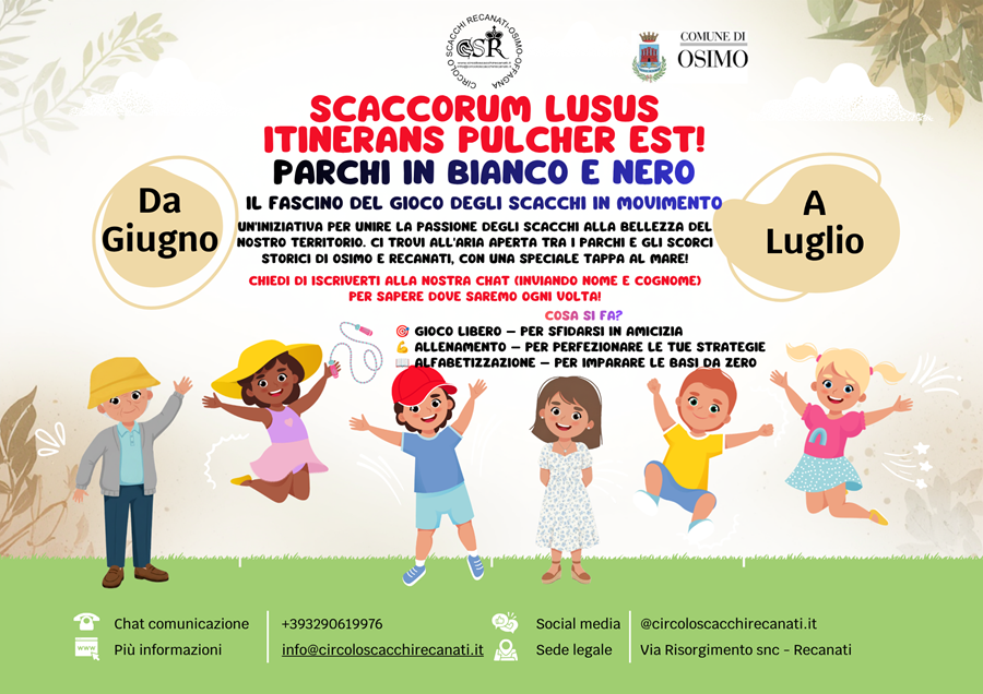 Al via l’estate Scacchistica Itinerante: da Osimo a Recanati