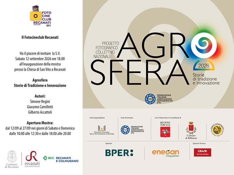 “Agrosfera” arriva a Recanati: una mostra fotografica che racconta le storie di chi lavora nell’agroalimentare italiano