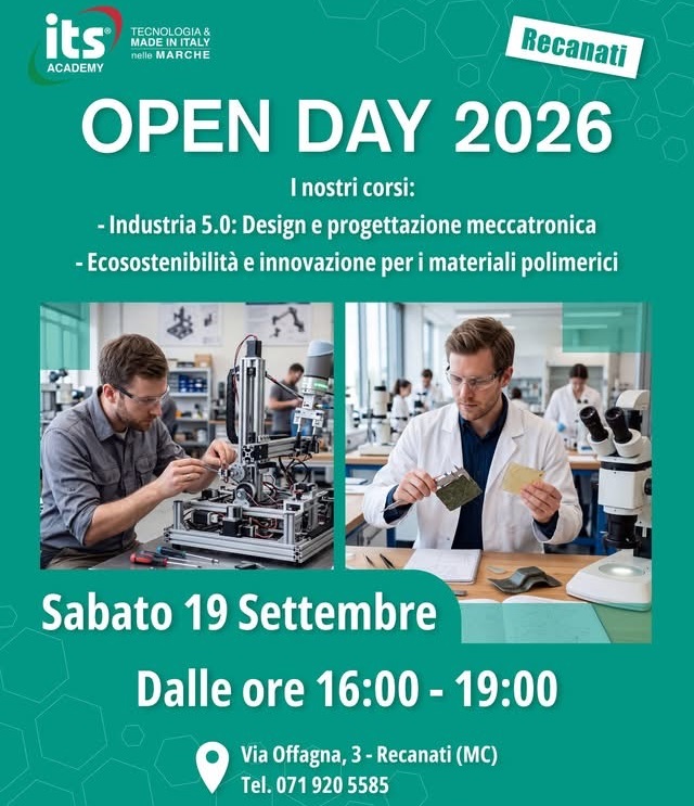 Its Academy “Tecnologia & Made In Italy”: tra industria 5.0 ed economia circolare, a Recanati si formano i supertecnici del futuro