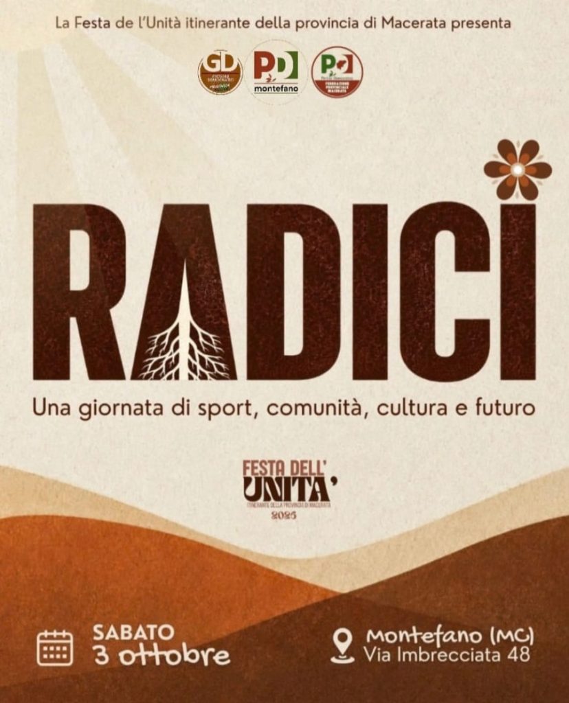 Montefano, sabato 3 ottobre la Festa dell’Unità “Radici”: sport, dibattito e l’ospite Teatrinho