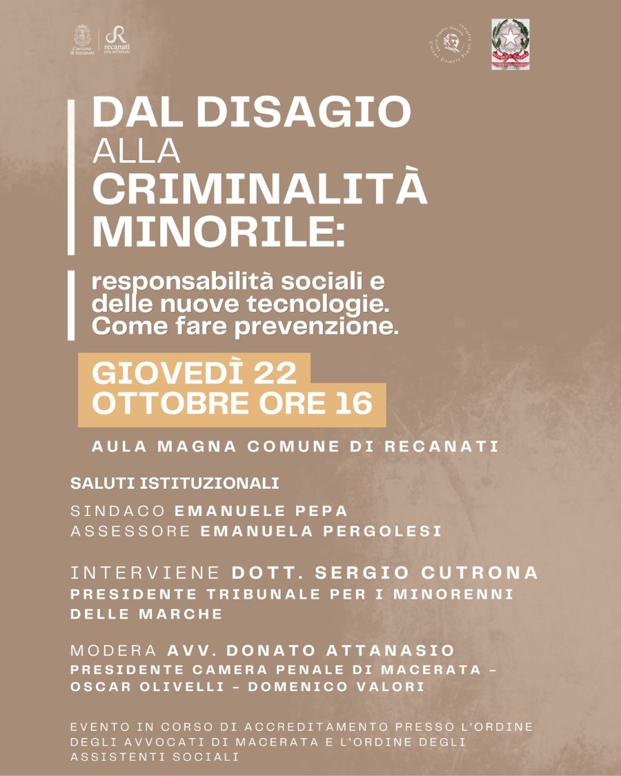 Convegno criminalità minorile Recanati