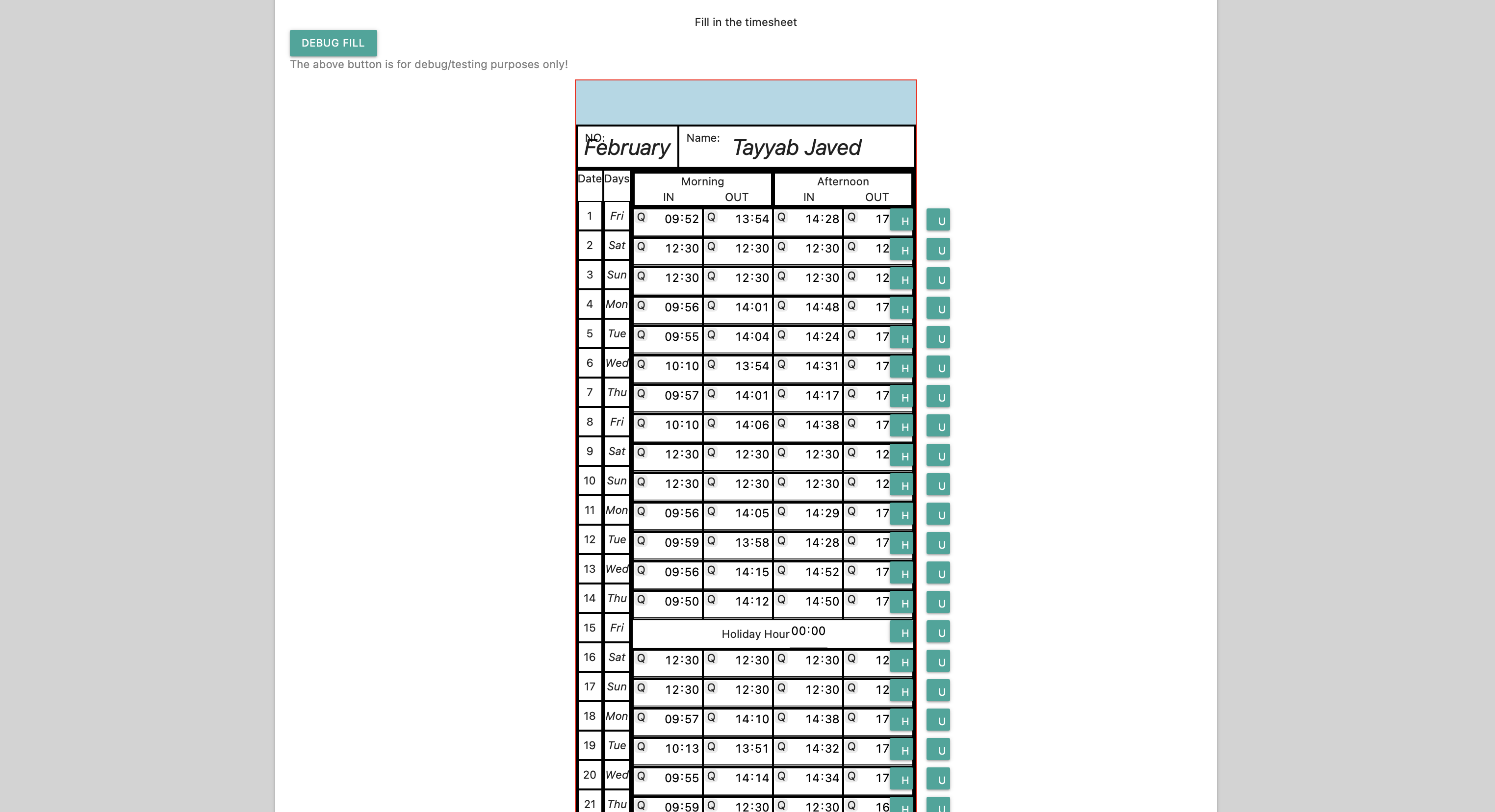 Employee Time Tracker