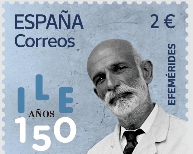 Sello dedicado a los 150 años de la Institución Libre de Enseñanza