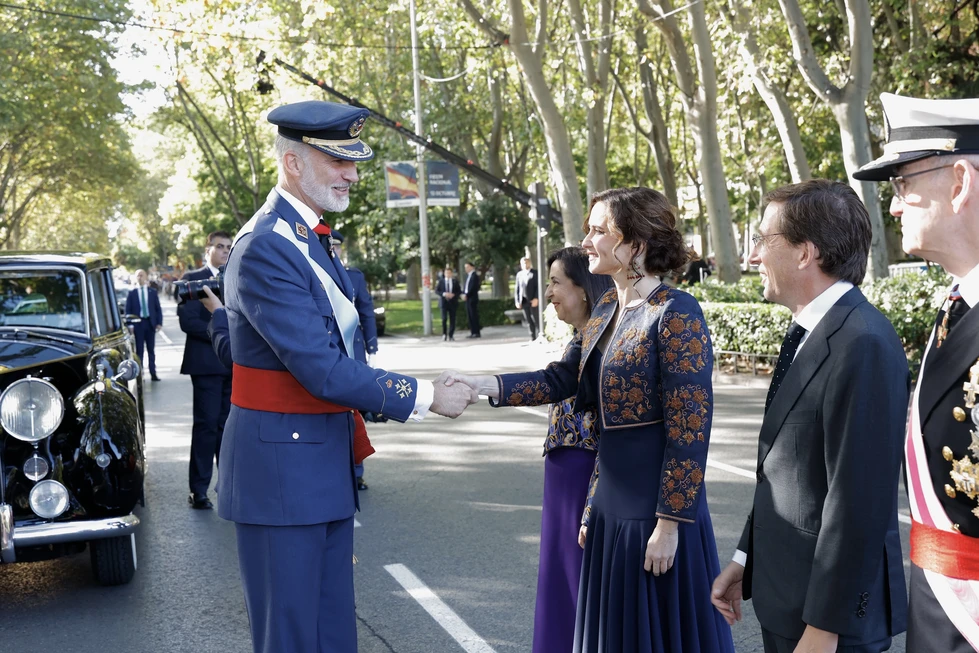 Isabel Díaz Ayuso, presidenta de la Comunidad de Madrid asiste a los actos del 12 de octubre, presididos por Sus Majestades los Reyes