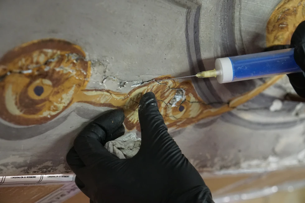 Restauración de los murales barrocos de la capilla del IES San Isidro de Madrid