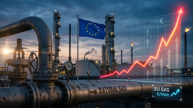 El gas en Europa alcanza su precio más alto desde 2022