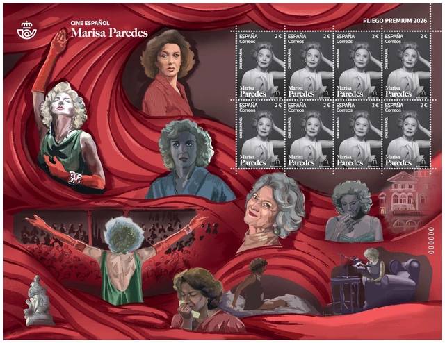 Sello dedicado a la actriz Marisa Paredes