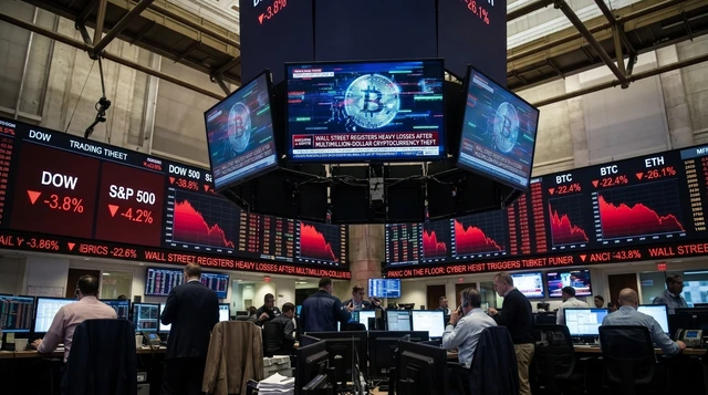 Wall Street registra fuertes caídas tras el millonario hackeo de criptomonedas